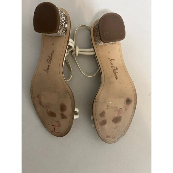 Sam Edelman Isle Sz 7 Heeled Sandals Snake Print Heel - Picture 5 of 6